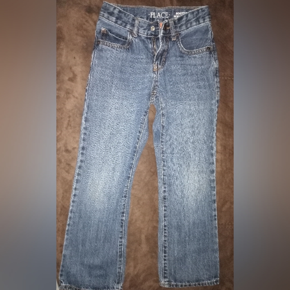 Dark wash, Bootcut slim blue jeans